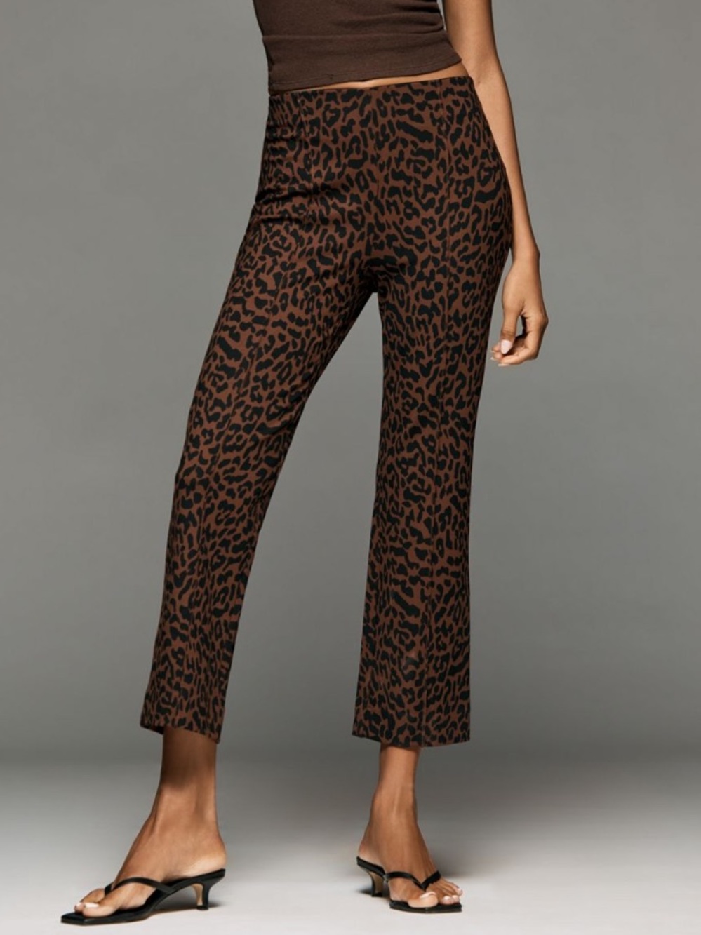 🟤NWT MAEVE by ANTHROPOLOGIE  Kick-Flare Pull-On Poppy Pants in Cheetah Print XL